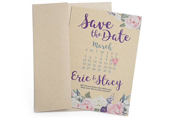 18PT French Kraft Invitations and Announcements