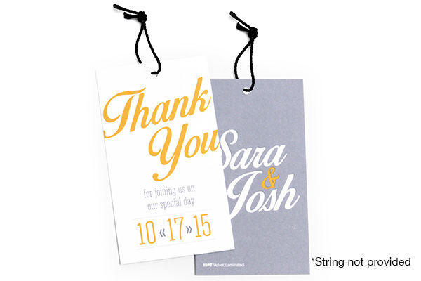 Velvet Laminated Hang Tags