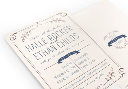 14PT Natural Invitations and Announcements