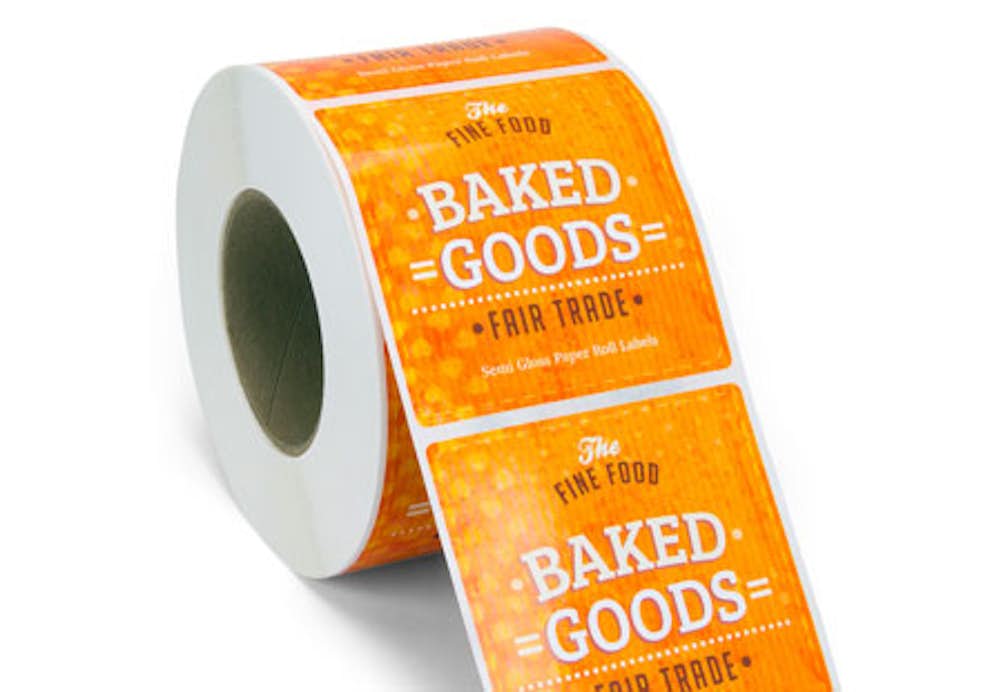 Paper labels on rolls